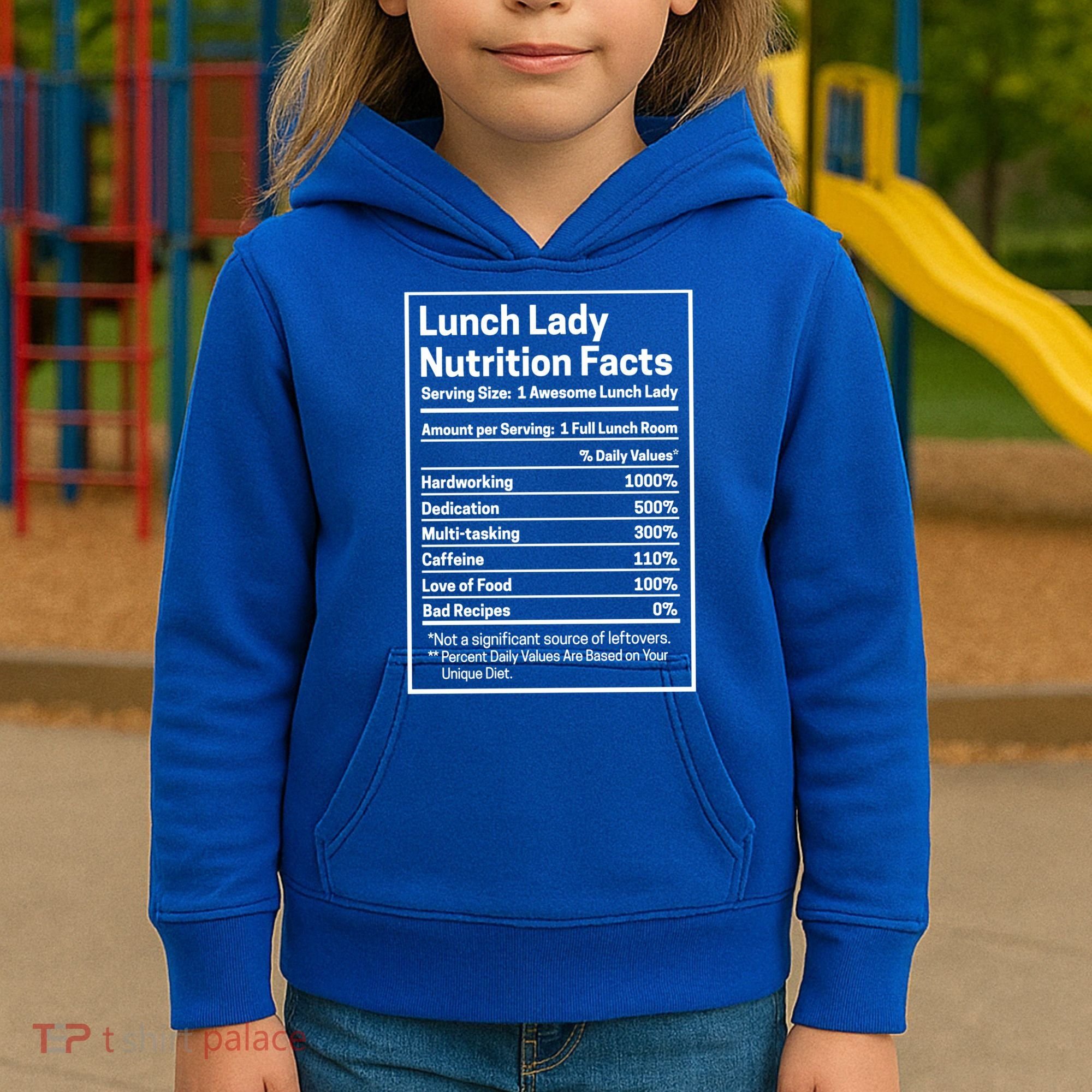 Funny Lunch Lady Nutrition Facts School Cafeteria Cooks Cool Gift Kids Hoodie