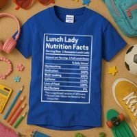 Funny Lunch Lady Nutrition Facts School Cafeteria Cooks Cool Gift Kids T-Shirt thumb 3