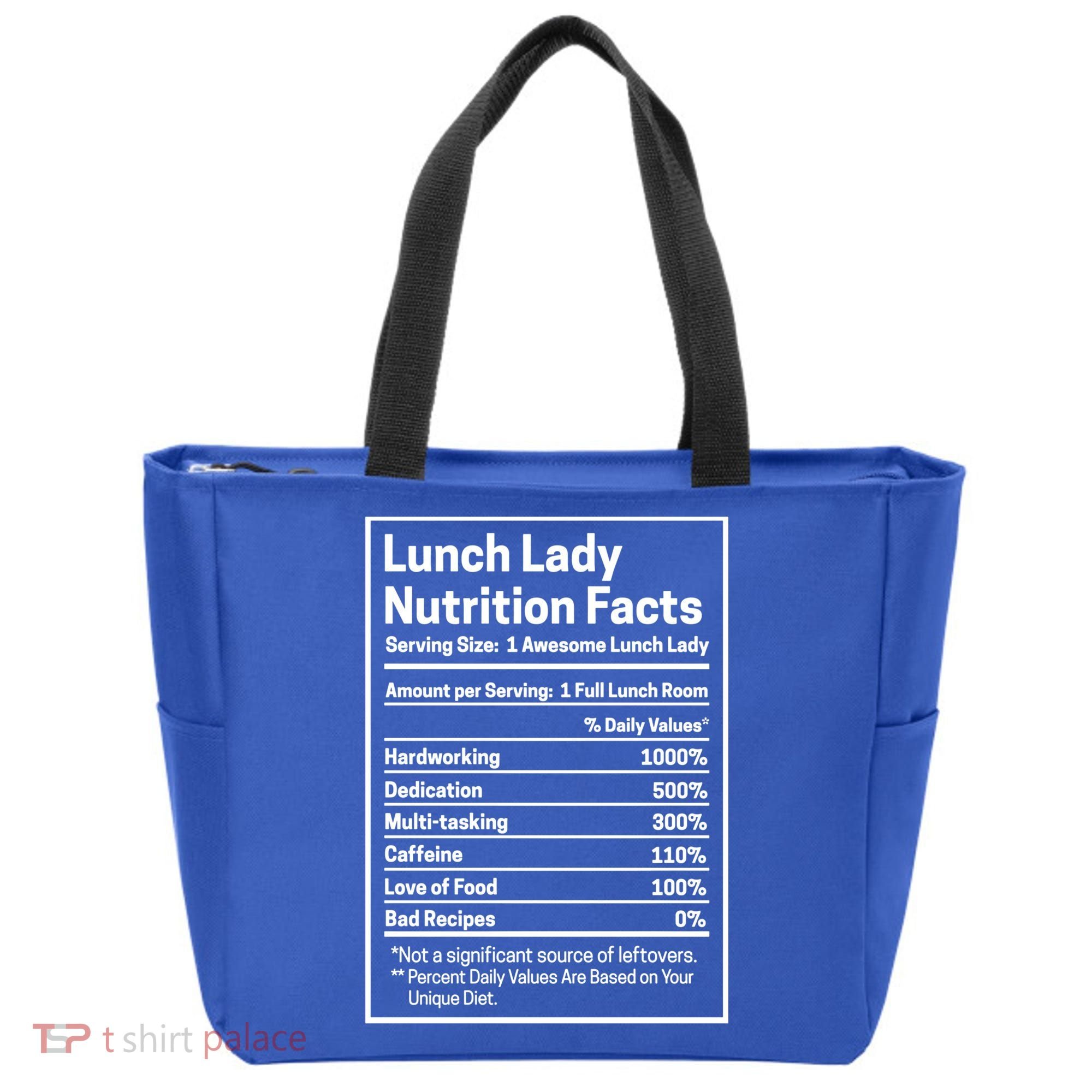 Funny Lunch Lady Nutrition Facts School Cafeteria Cooks Cool Gift Tote Bag