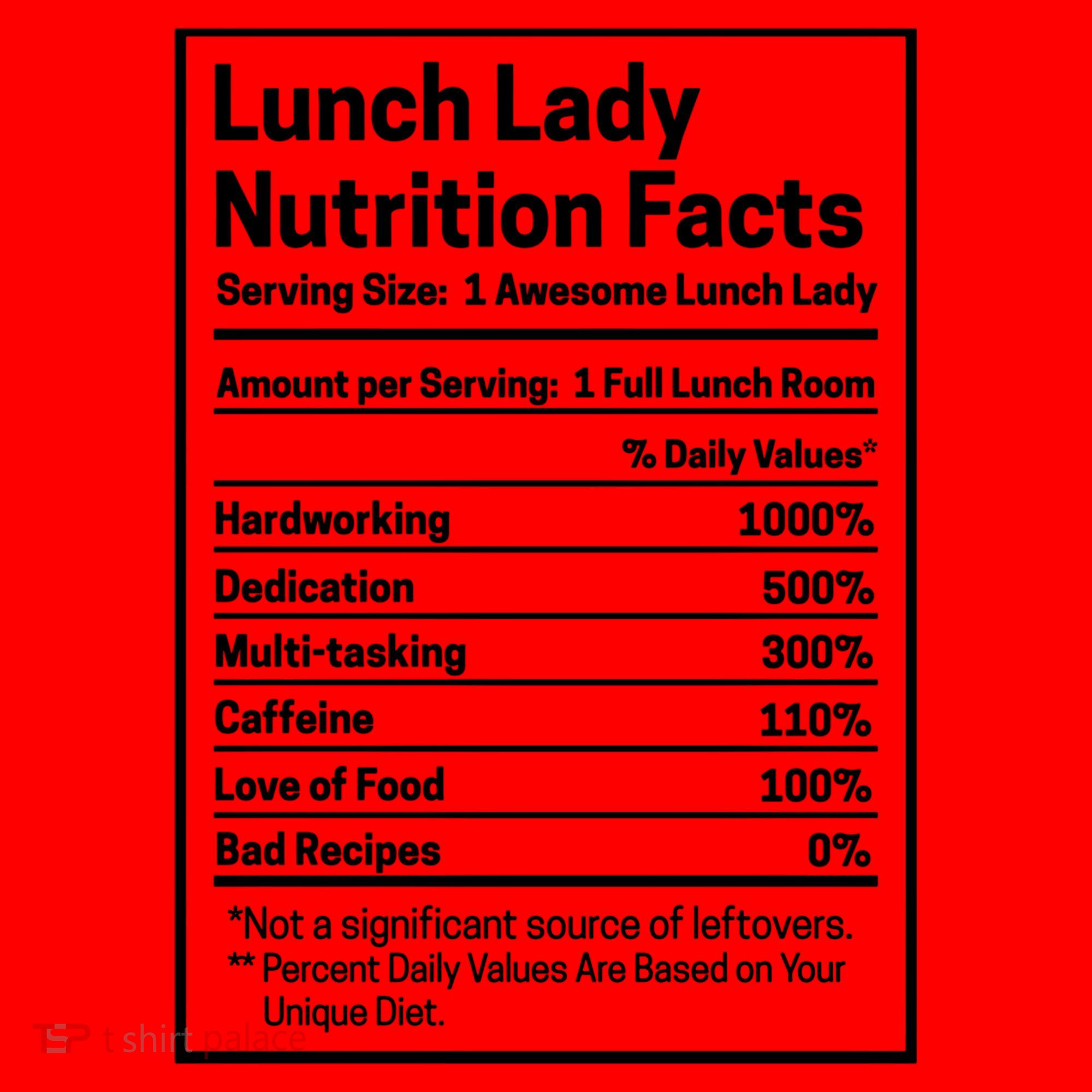 Funny Lunch Lady Nutrition Facts School Cafeteria Cooks Cool Gift Santa Hat