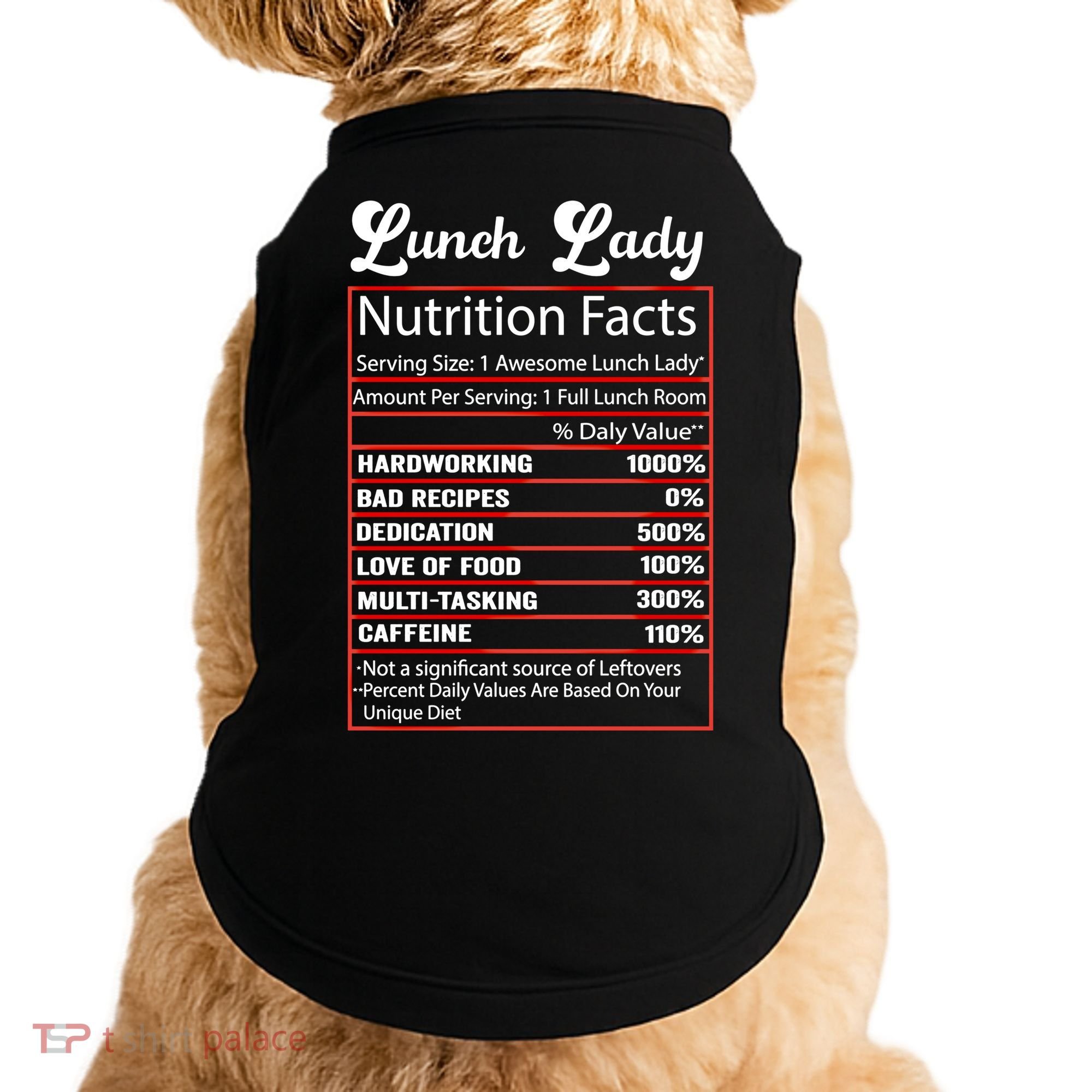 Funny Lunch Lady Nutrition Facts School Cafeteria Cooks Gift Doggie Tank
