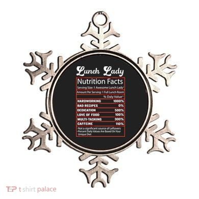 Funny Lunch Lady Nutrition Facts School Cafeteria Cooks Gift Ornament