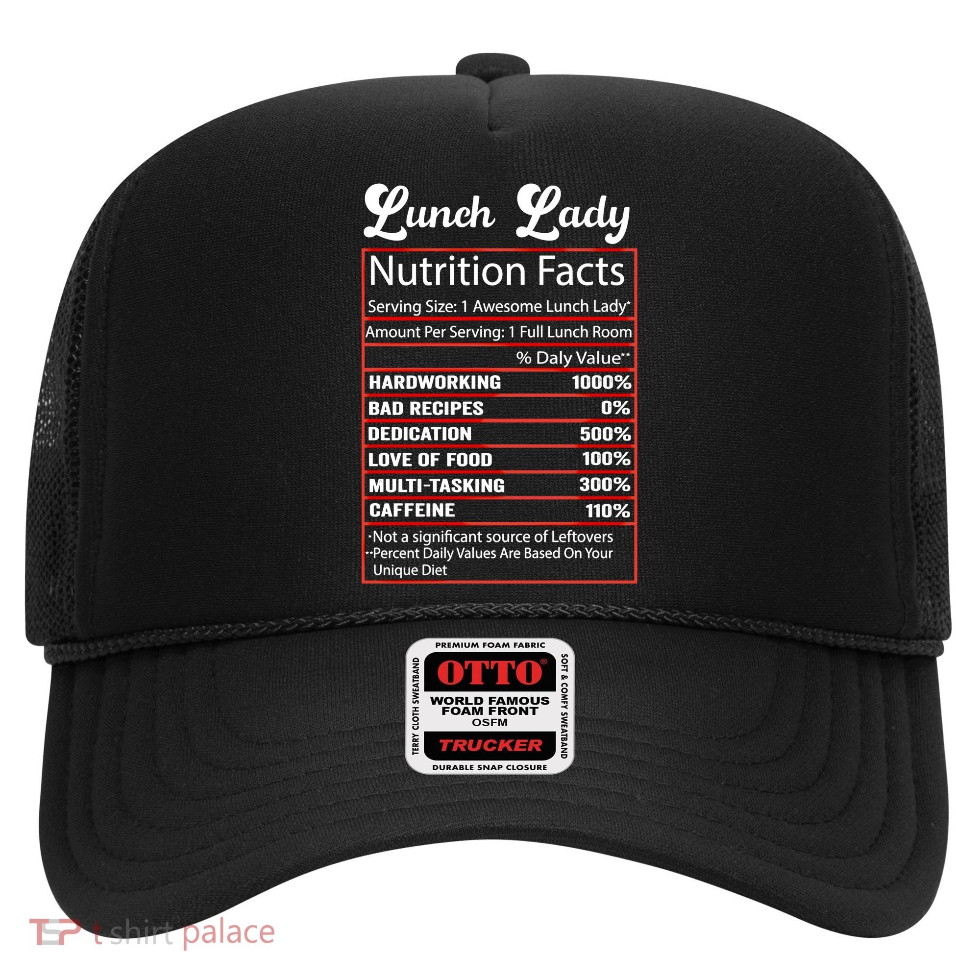 Funny Lunch Lady Nutrition Facts School Cafeteria Cooks Gift Hat