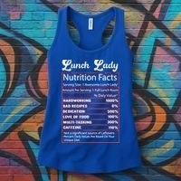 Funny Lunch Lady Nutrition Facts School Cafeteria Cooks Gift Women's Tank Top thumb 3