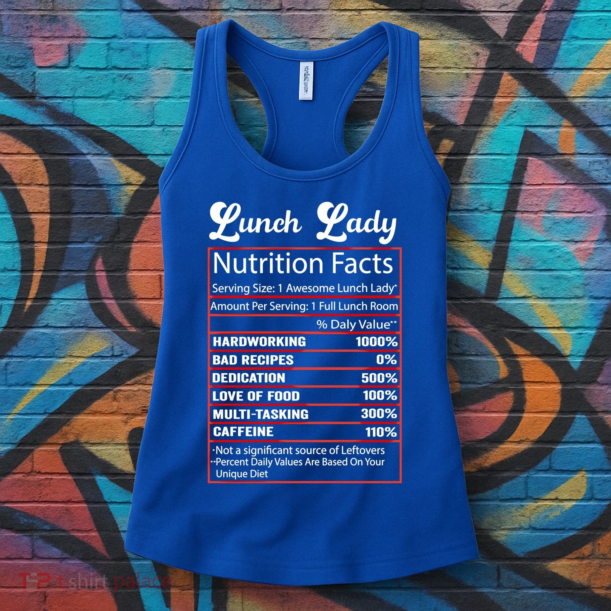 Funny Lunch Lady Nutrition Facts School Cafeteria Cooks Gift Women's Tank Top