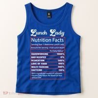 Funny Lunch Lady Nutrition Facts School Cafeteria Cooks Gift Tank Top thumb 2