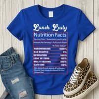 Funny Lunch Lady Nutrition Facts School Cafeteria Cooks Gift Women's T-Shirt thumb 3