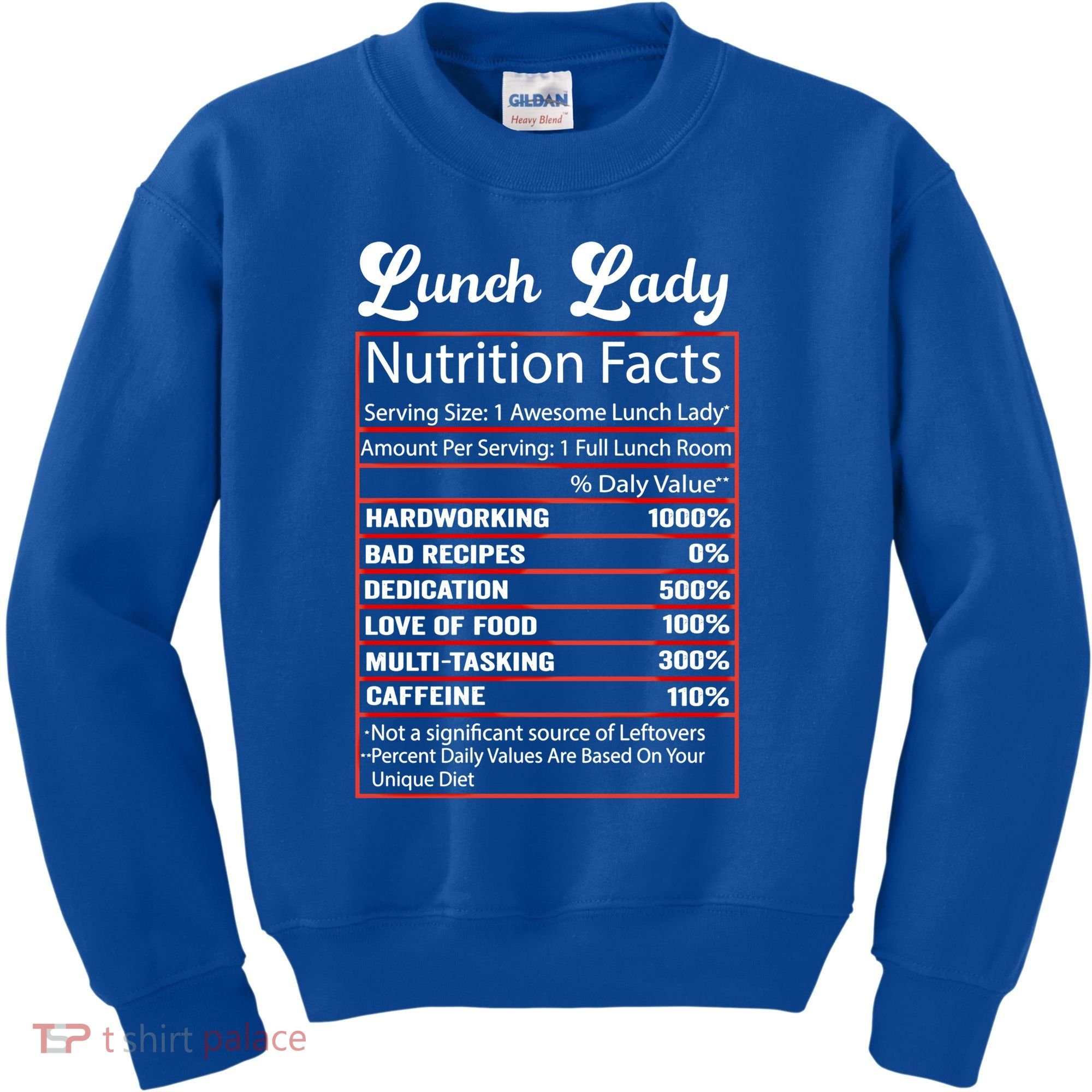 Funny Lunch Lady Nutrition Facts School Cafeteria Cooks Gift Kids Sweatshirt