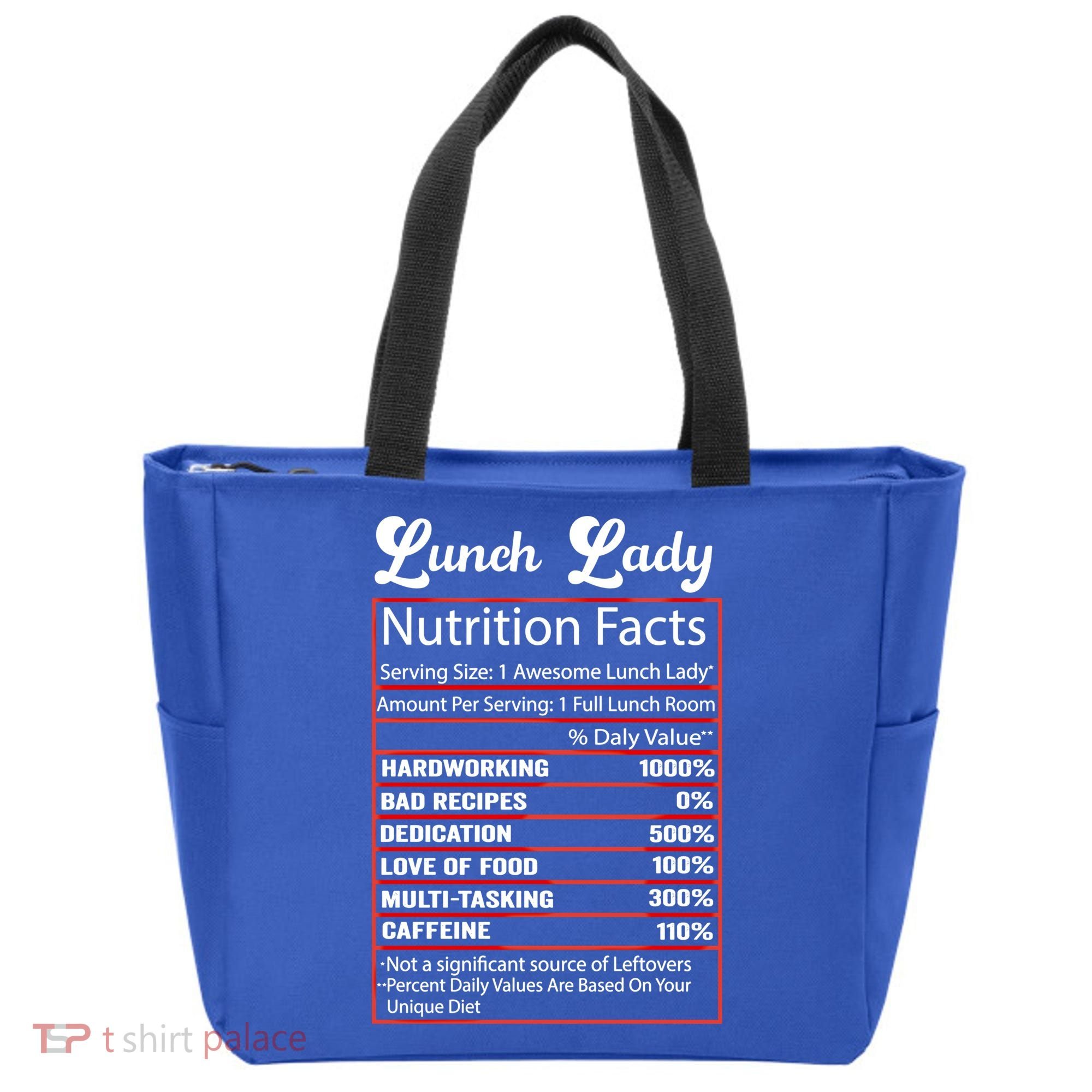Funny Lunch Lady Nutrition Facts School Cafeteria Cooks Gift Tote Bag