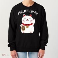 Feeling Lucky Lucky Cat Chinese Lucky Cat Gift Women's Sweatshirt thumb 0