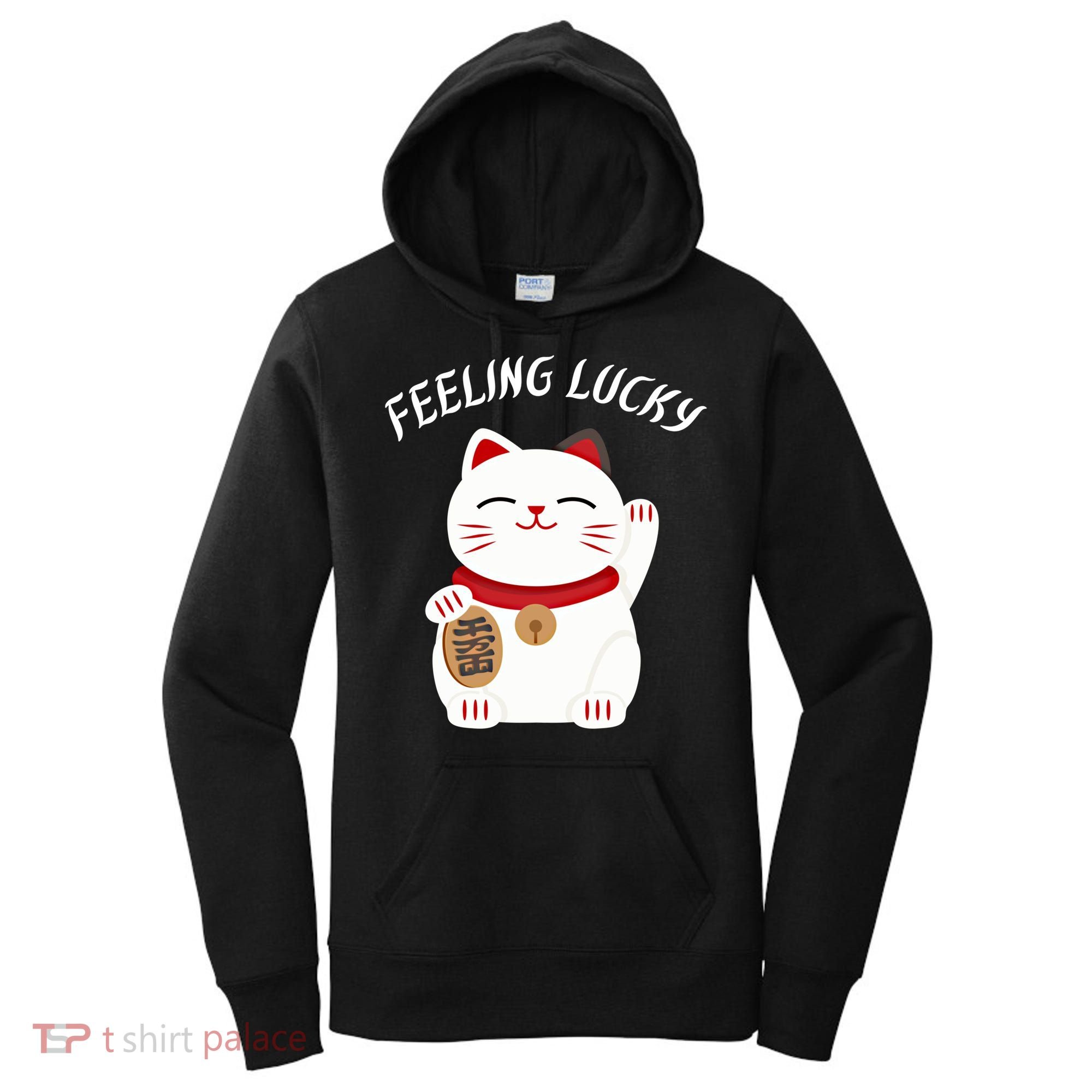 Feeling Lucky Lucky Cat Chinese Lucky Cat Gift Women's Hoodie
