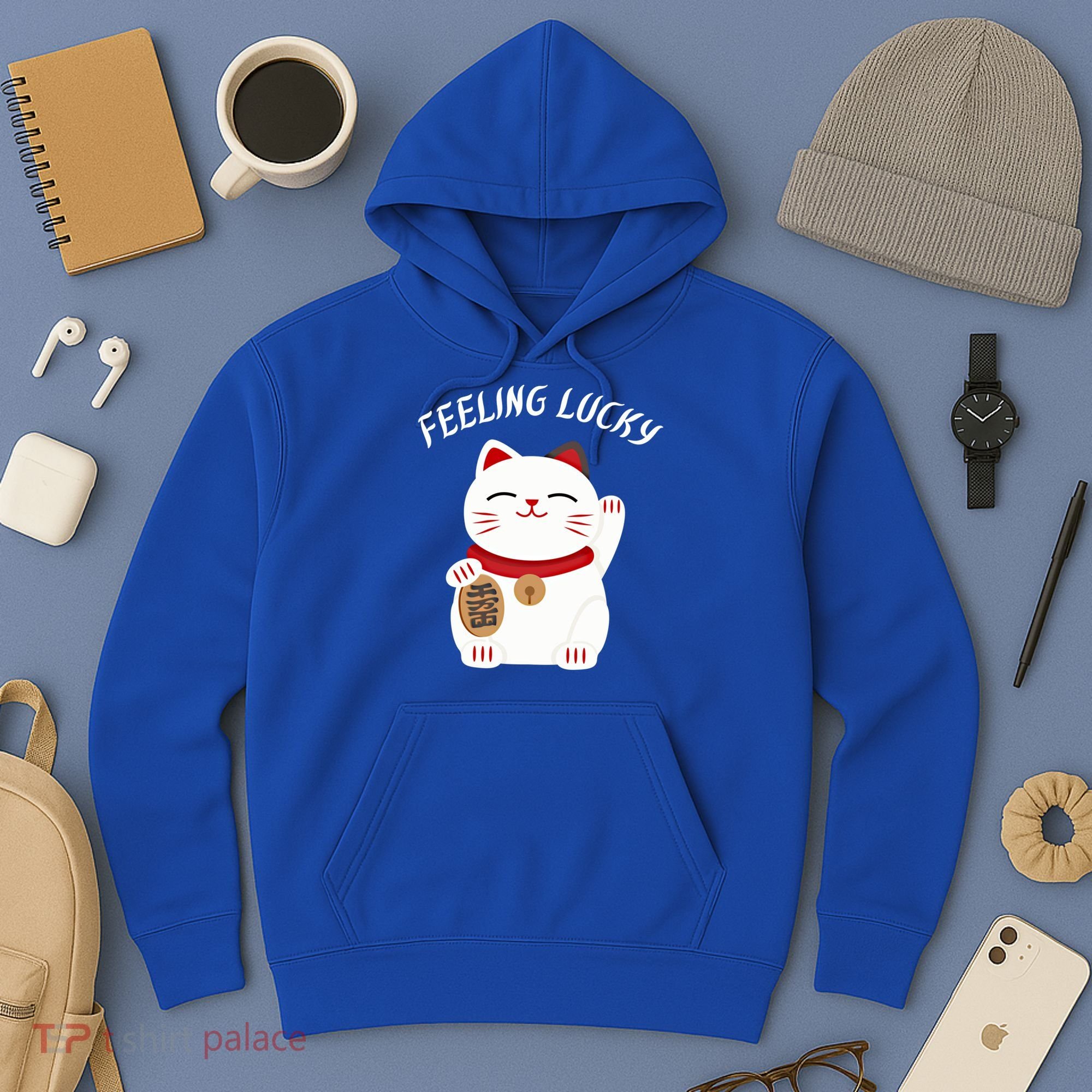 Feeling Lucky Lucky Cat Chinese Lucky Cat Gift Hoodie