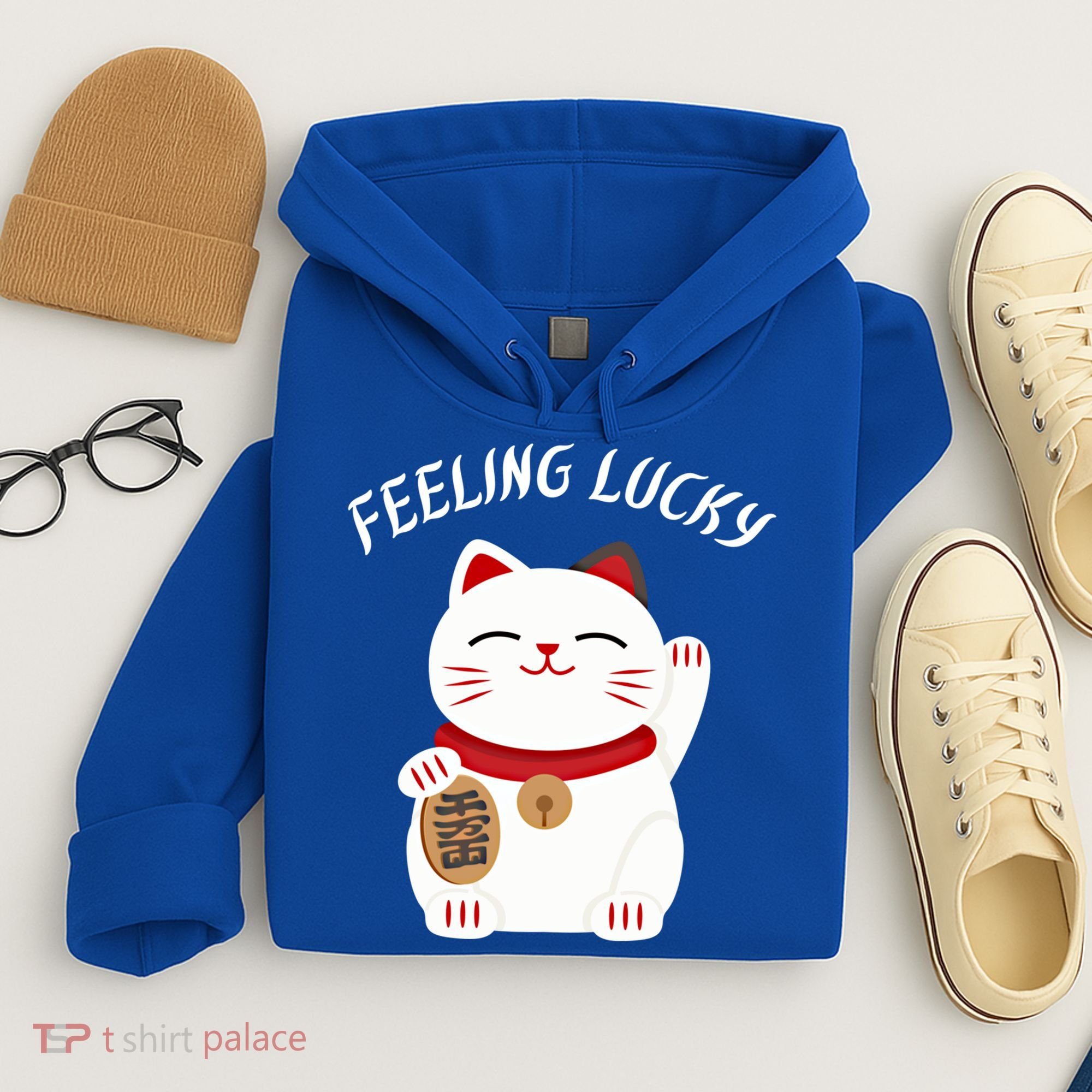 Feeling Lucky Lucky Cat Chinese Lucky Cat Gift Hoodie