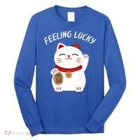 Feeling Lucky Lucky Cat Chinese Lucky Cat Gift Long Sleeve Shirt thumb 0