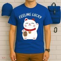 Feeling Lucky Lucky Cat Chinese Lucky Cat Gift T-Shirt thumb 6
