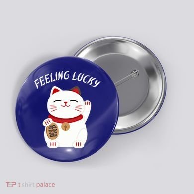 Feeling Lucky Lucky Cat Chinese Lucky Cat Gift Button