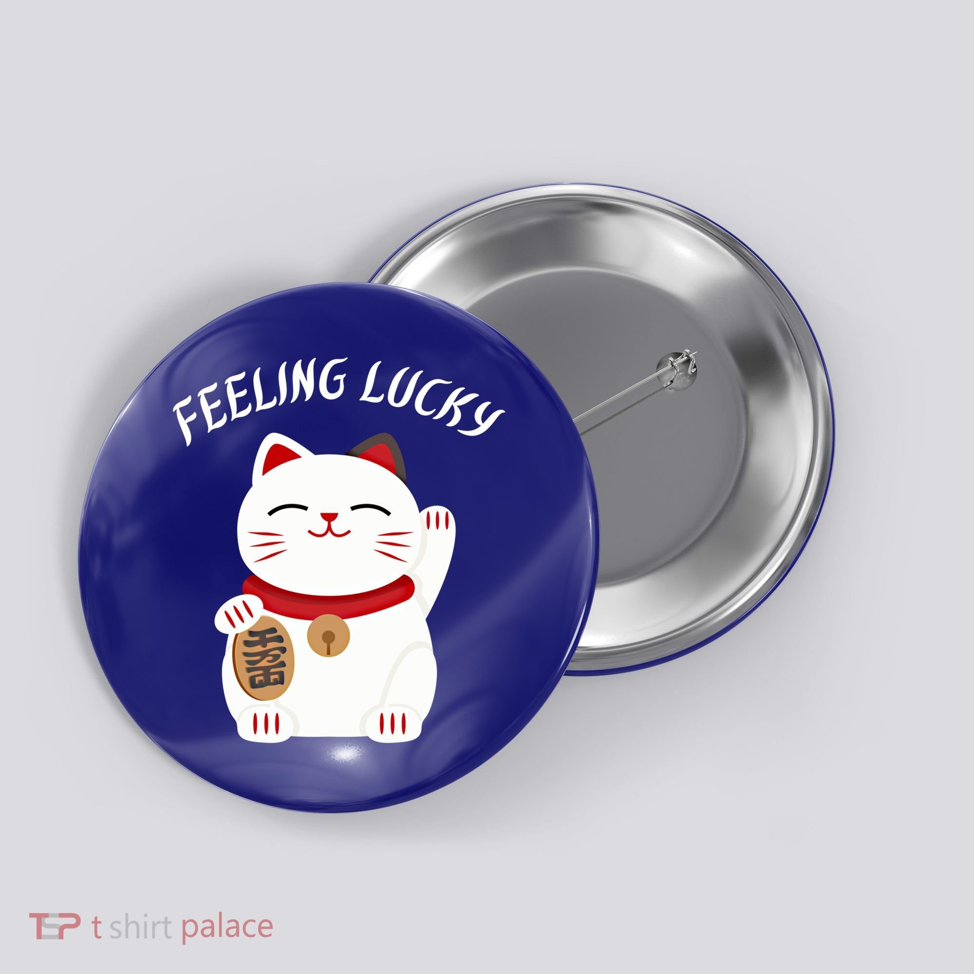 Feeling Lucky Lucky Cat Chinese Lucky Cat Gift Button