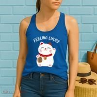 Feeling Lucky Lucky Cat Chinese Lucky Cat Gift Women's Tank Top thumb 2