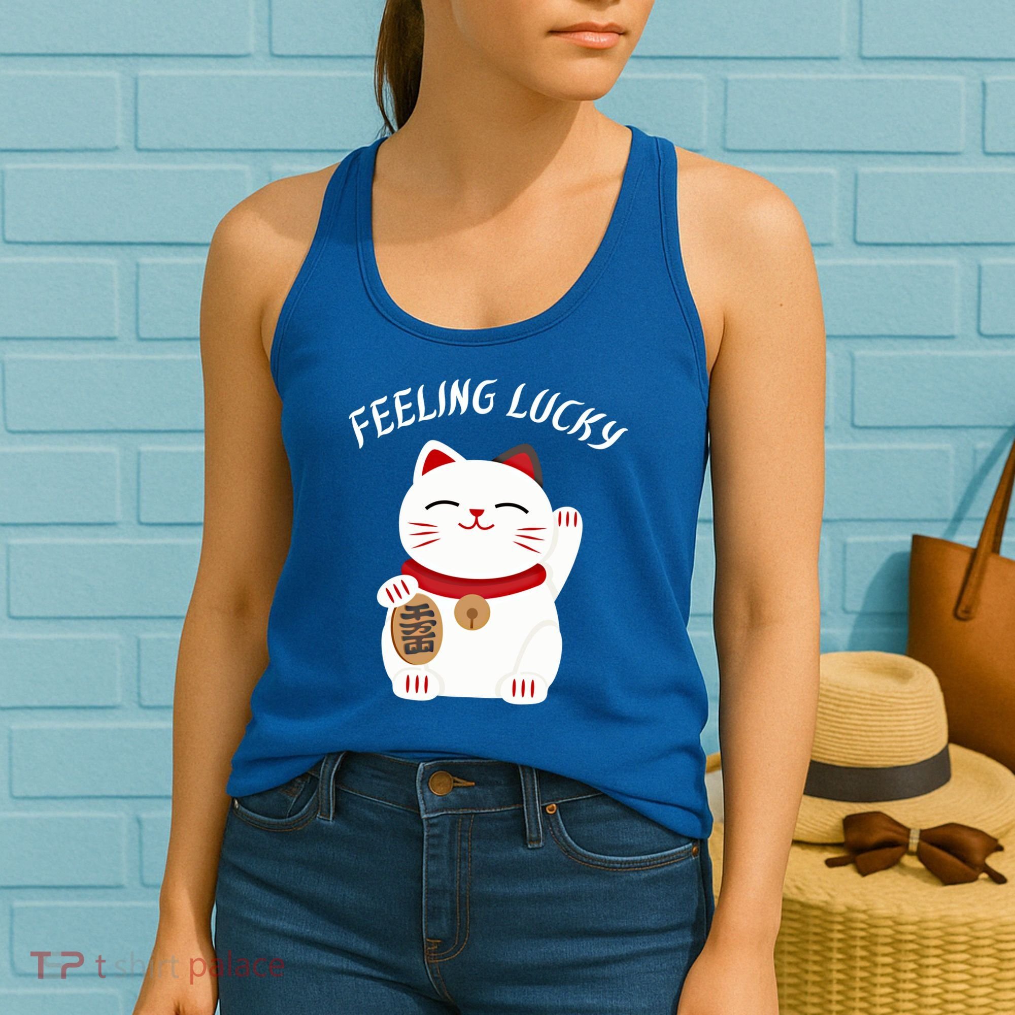Feeling Lucky Lucky Cat Chinese Lucky Cat Gift Women's Tank Top
