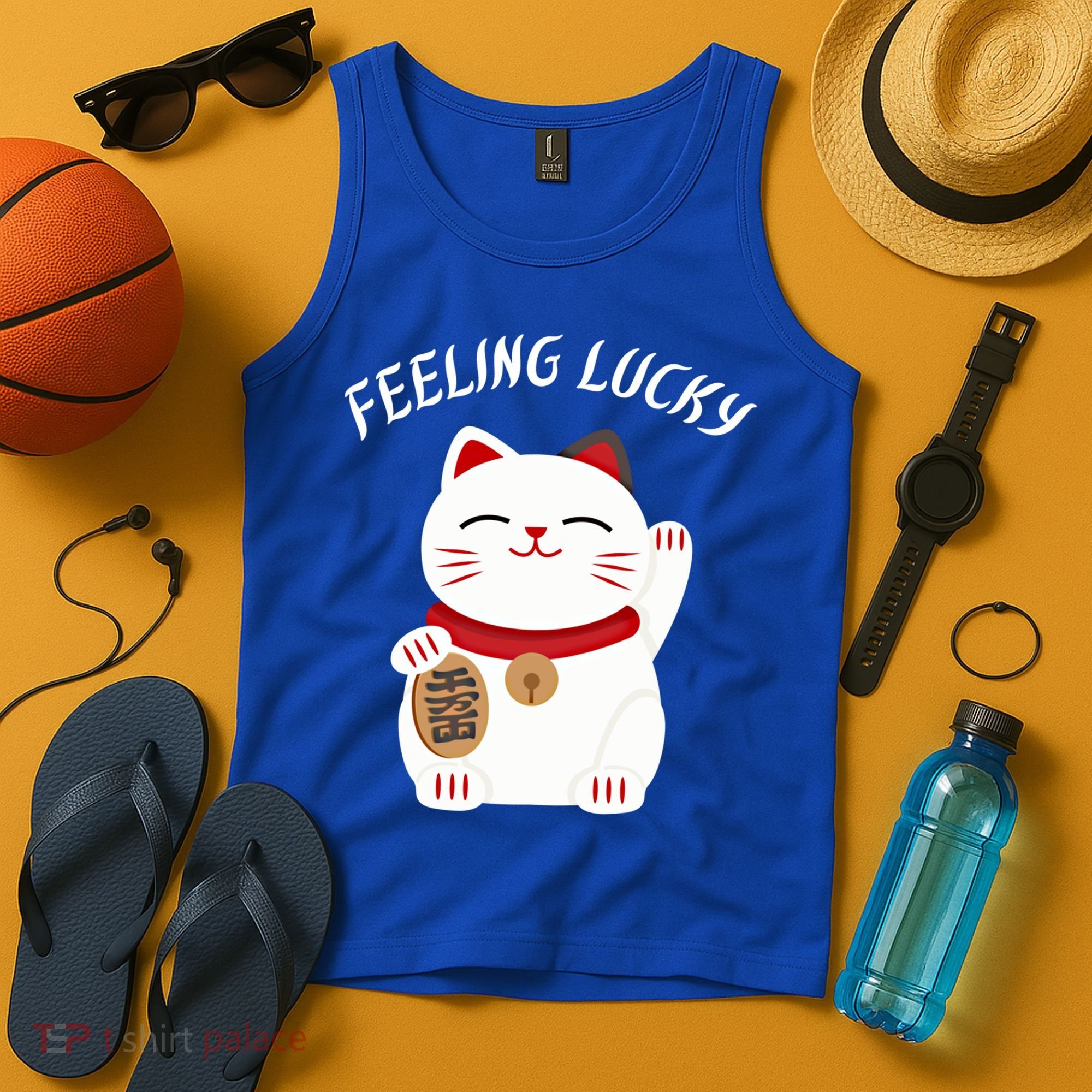 Feeling Lucky Lucky Cat Chinese Lucky Cat Gift Tank Top