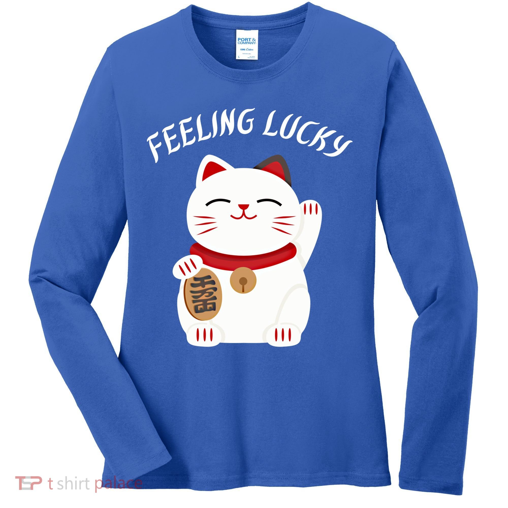 Feeling Lucky Lucky Cat Chinese Lucky Cat Gift Women's Long Sleeve Shirt