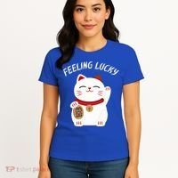 Feeling Lucky Lucky Cat Chinese Lucky Cat Gift Women's T-Shirt thumb 4