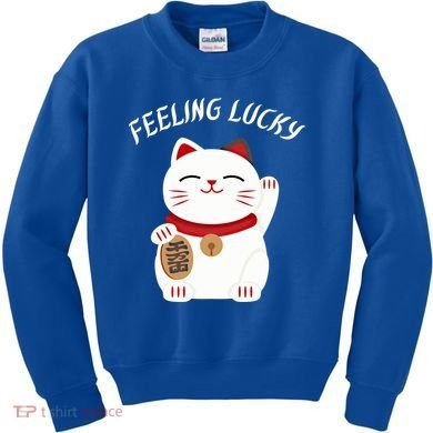 Feeling Lucky Lucky Cat Chinese Lucky Cat Gift Kids Sweatshirt