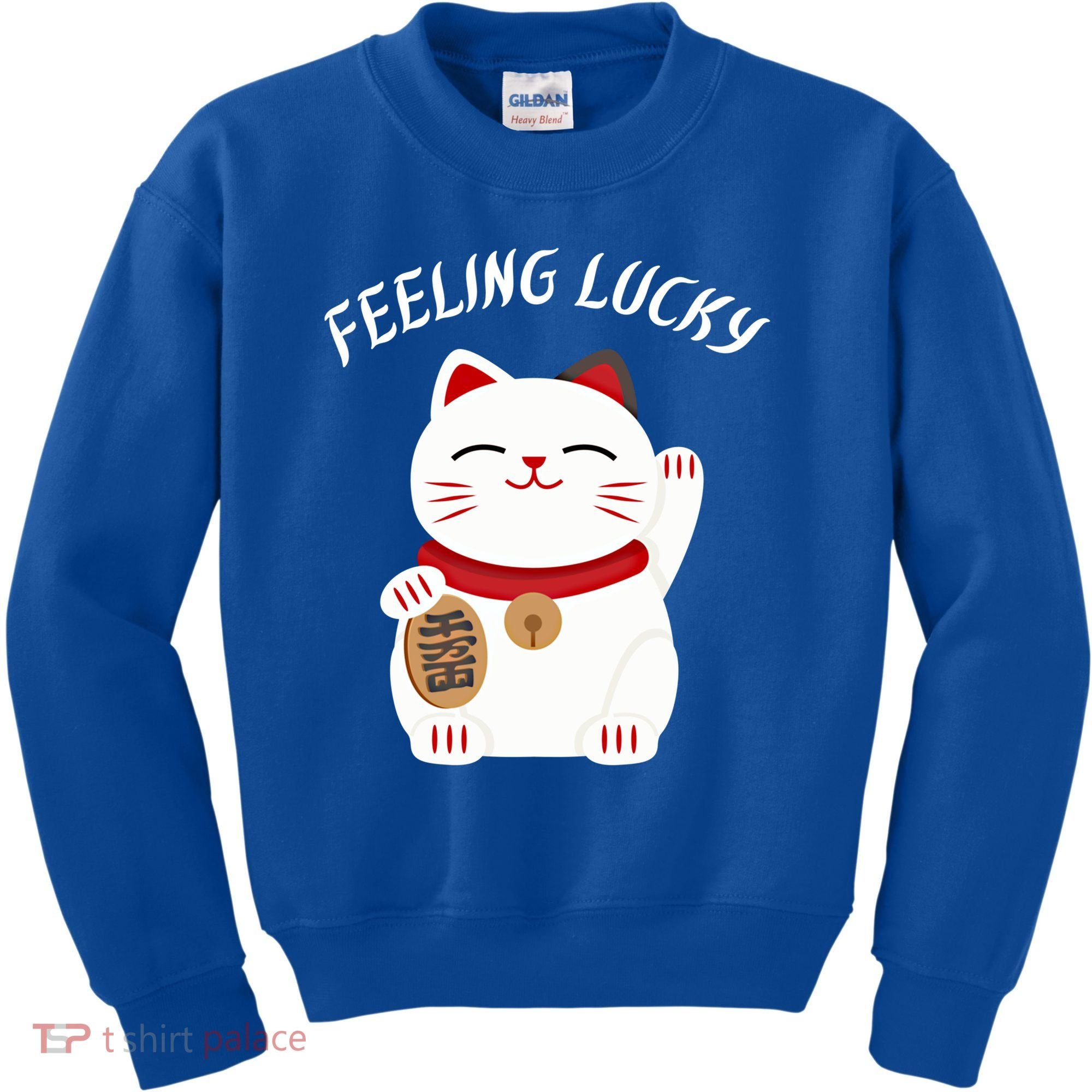Feeling Lucky Lucky Cat Chinese Lucky Cat Gift Kids Sweatshirt