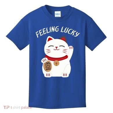 Feeling Lucky Lucky Cat Chinese Lucky Cat Gift Kids T-Shirt