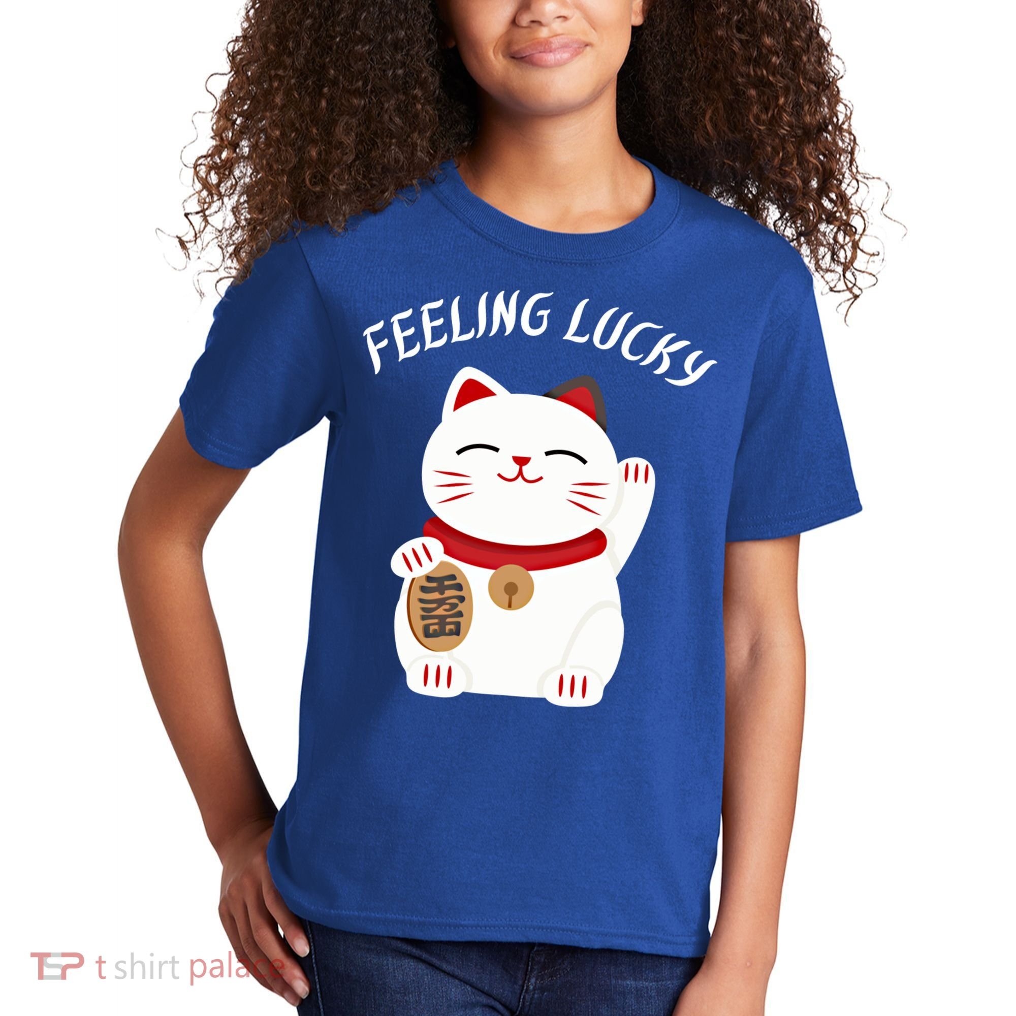 Feeling Lucky Lucky Cat Chinese Lucky Cat Gift Kids T-Shirt