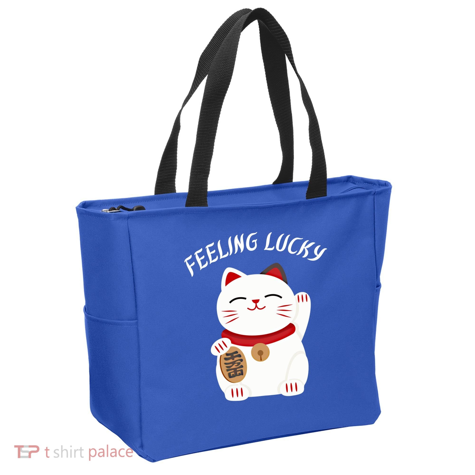Feeling Lucky Lucky Cat Chinese Lucky Cat Gift Tote Bag
