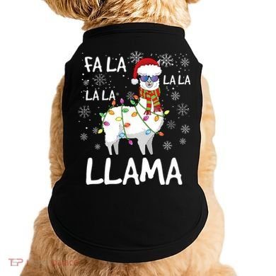 Fa La La Llama Funny Llama Christmas Doggie Tank