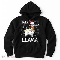 Fa La La Llama Funny Llama Christmas Hoodie thumb 0
