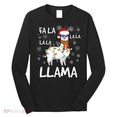 Fa La La Llama Funny Llama Christmas Long Sleeve Shirt