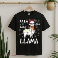 Fa La La Llama Funny Llama Christmas T-Shirt thumb 2