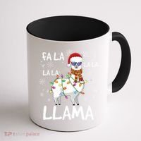 Fa La La Llama Funny Llama Christmas Coffee Mug thumb 1