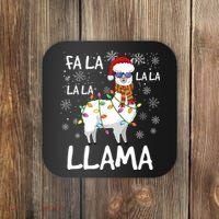 Fa La La Llama Funny Llama Christmas Coaster thumb 0