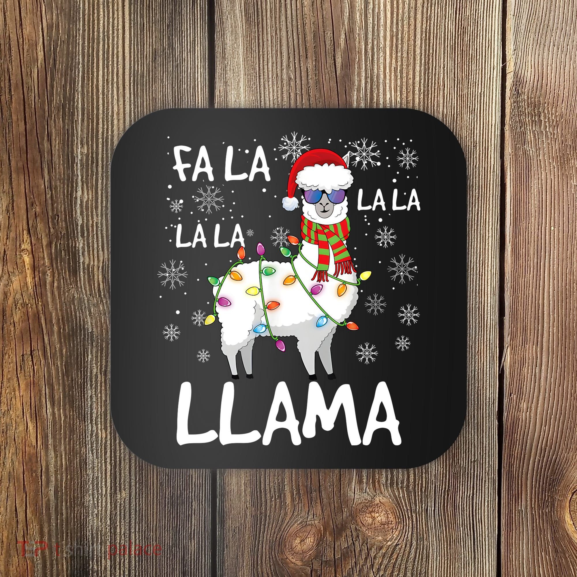 Fa La La Llama Funny Llama Christmas Coaster