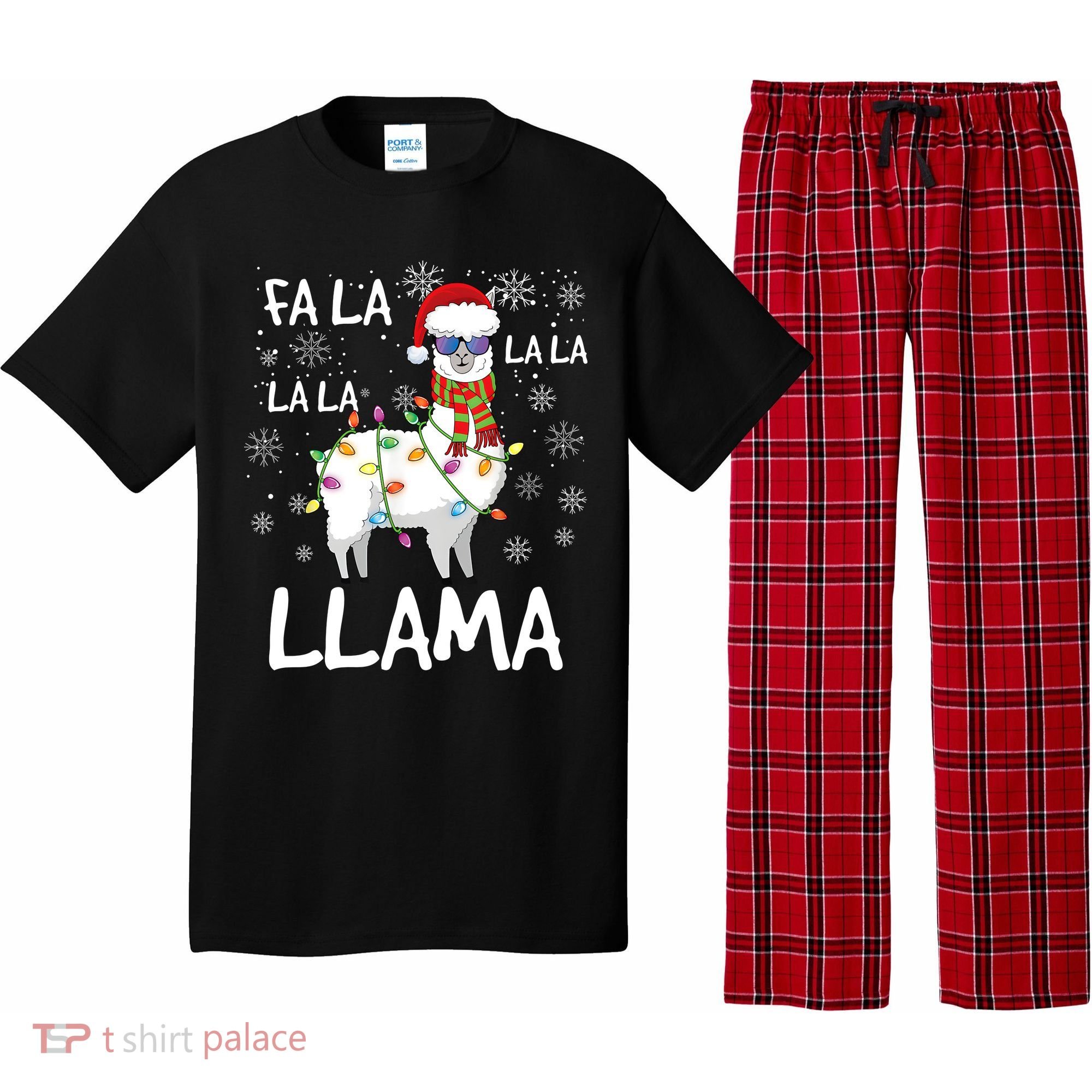 Fa La La Llama Funny Llama Christmas Pajama Set
