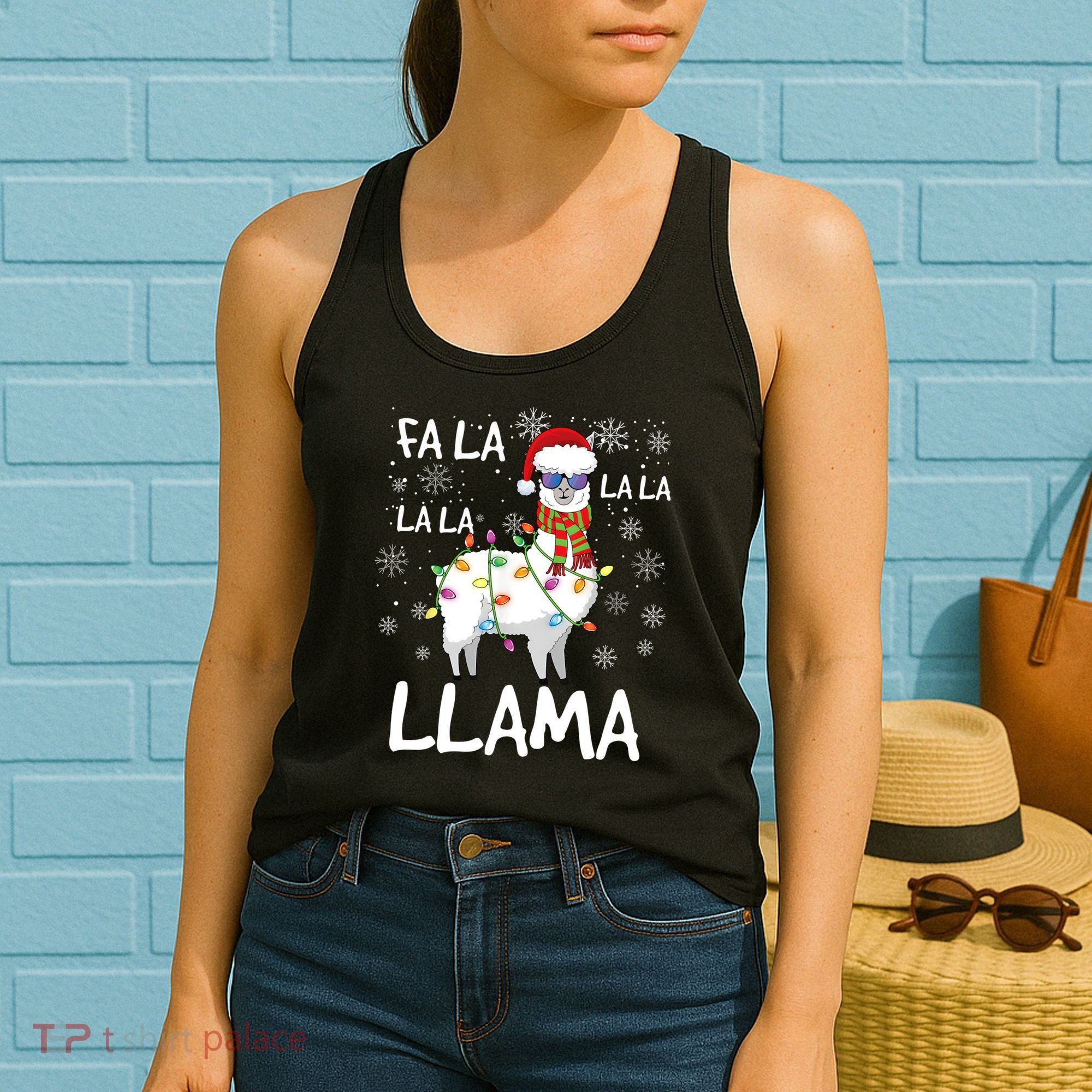 Fa La La Llama Funny Llama Christmas Women's Tank Top