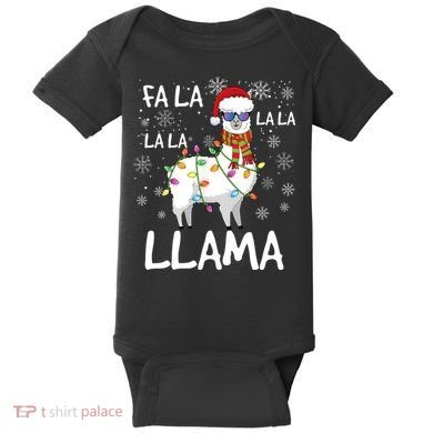 Fa La La Llama Funny Llama Christmas Baby Bodysuit