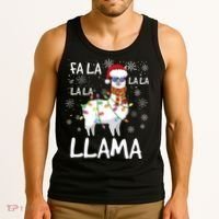Fa La La Llama Funny Llama Christmas Tank Top thumb 3
