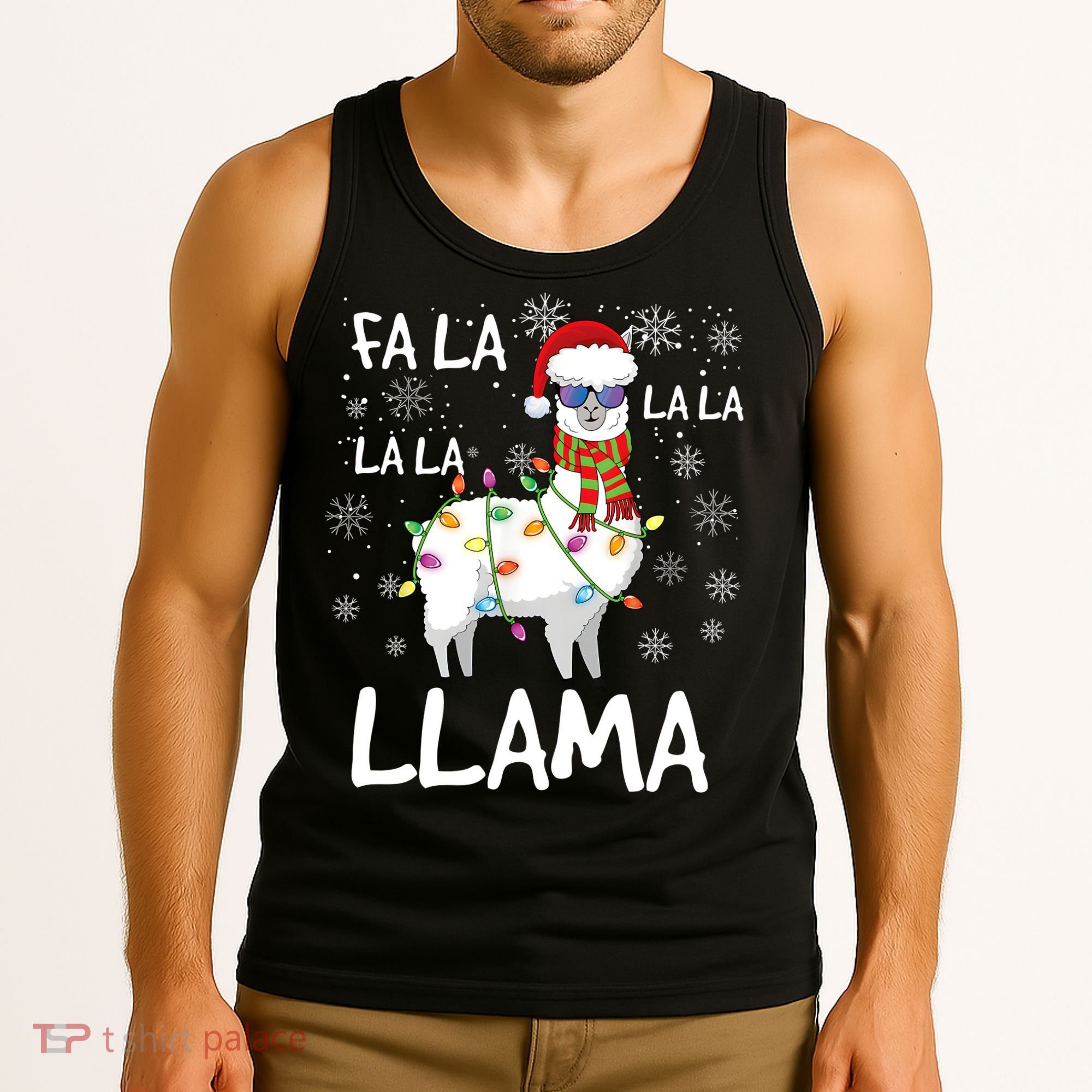 Fa La La Llama Funny Llama Christmas Tank Top
