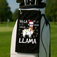 Fa La La Llama Funny Llama Christmas Golf Towel thumb 2