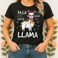 Fa La La Llama Funny Llama Christmas Women's T-Shirt thumb 2