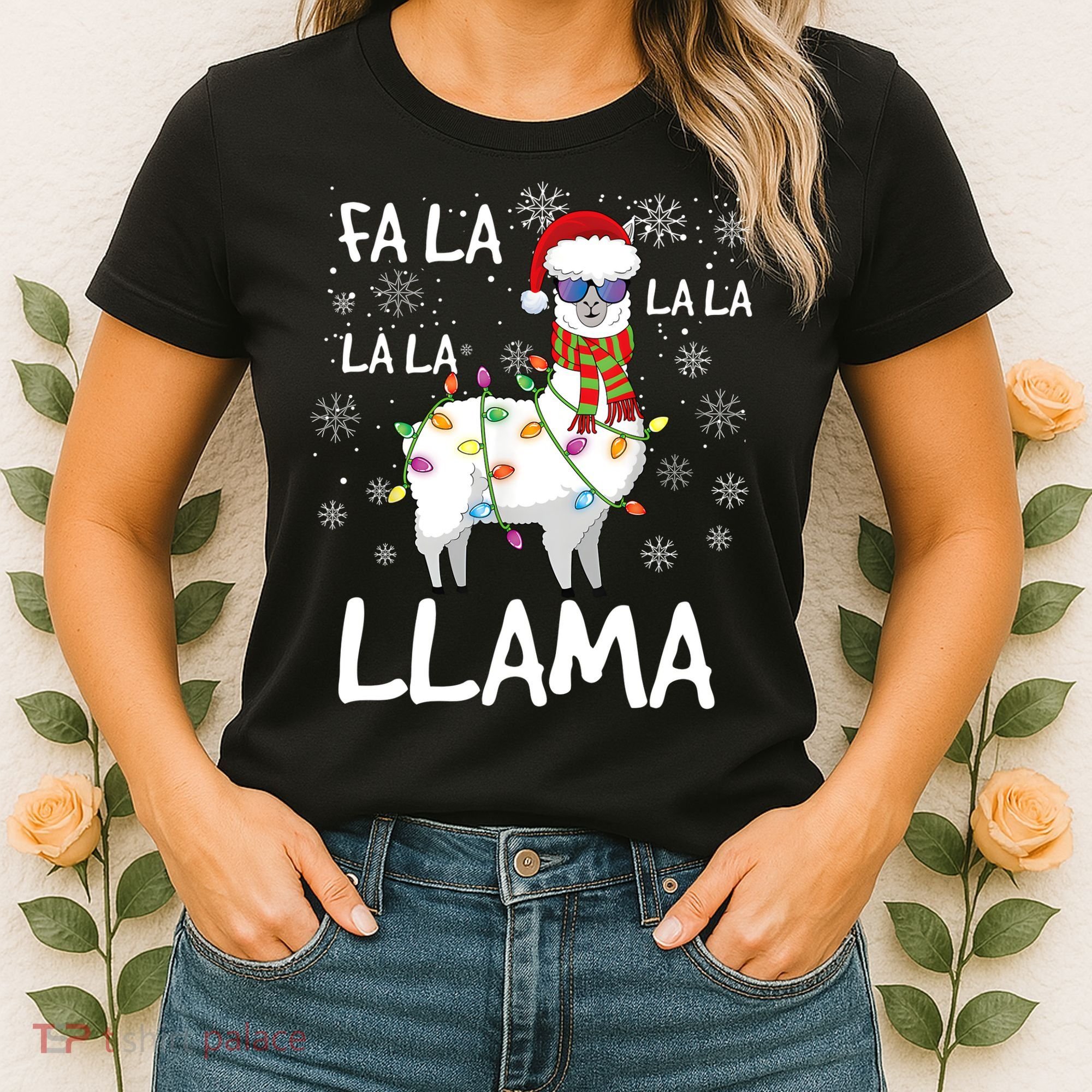 Fa La La Llama Funny Llama Christmas Women's T-Shirt