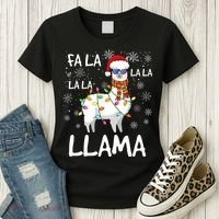 Fa La La Llama Funny Llama Christmas Women's T-Shirt thumb 3