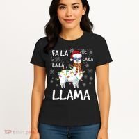 Fa La La Llama Funny Llama Christmas Women's T-Shirt thumb 4
