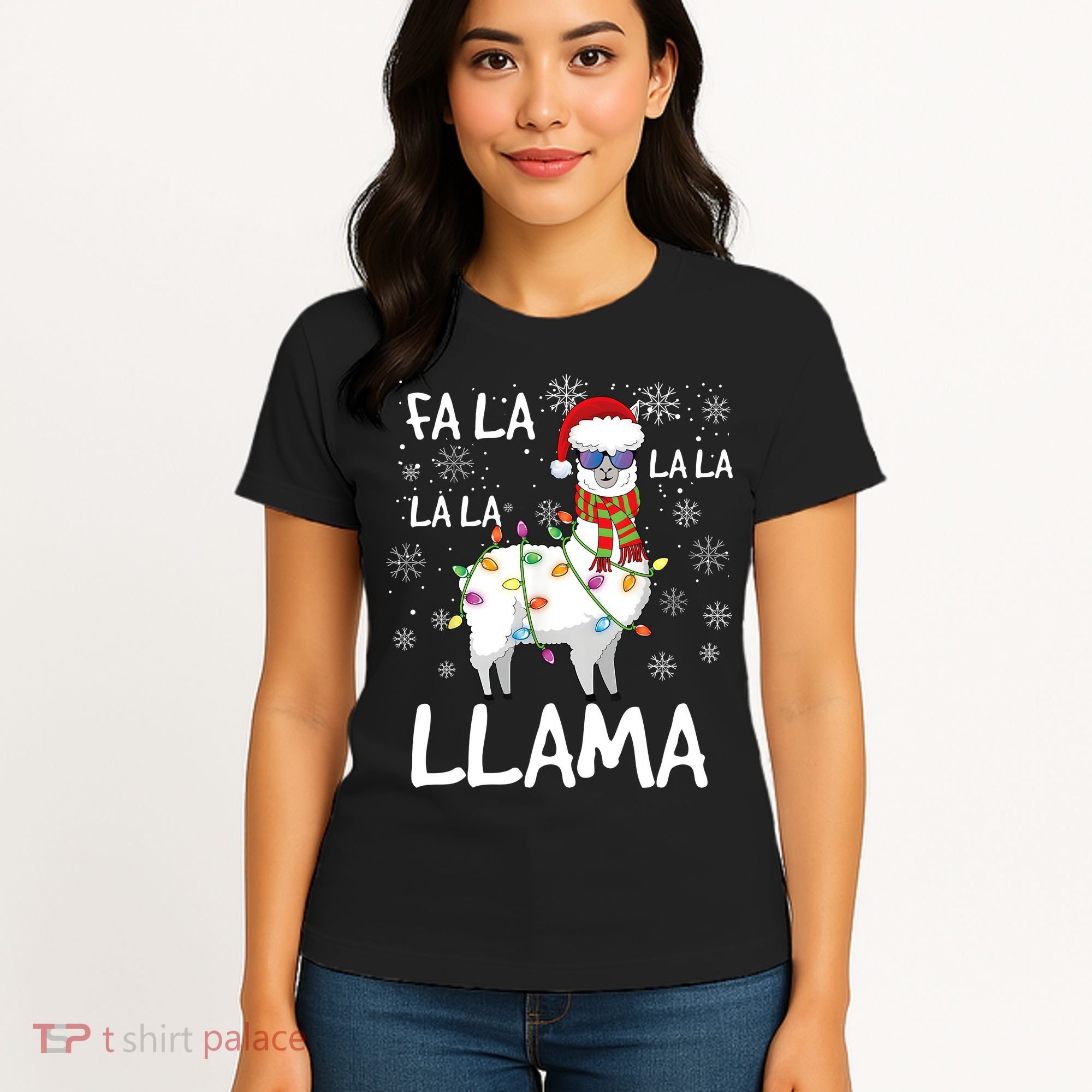Fa La La Llama Funny Llama Christmas Women's T-Shirt