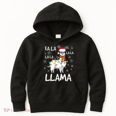 Fa La La Llama Funny Llama Christmas Kids Hoodie